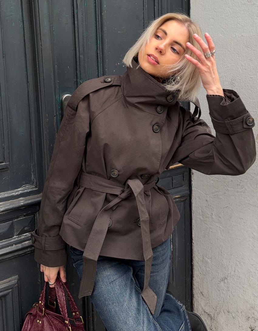 Vesna – Funnel Collar Trench Coat