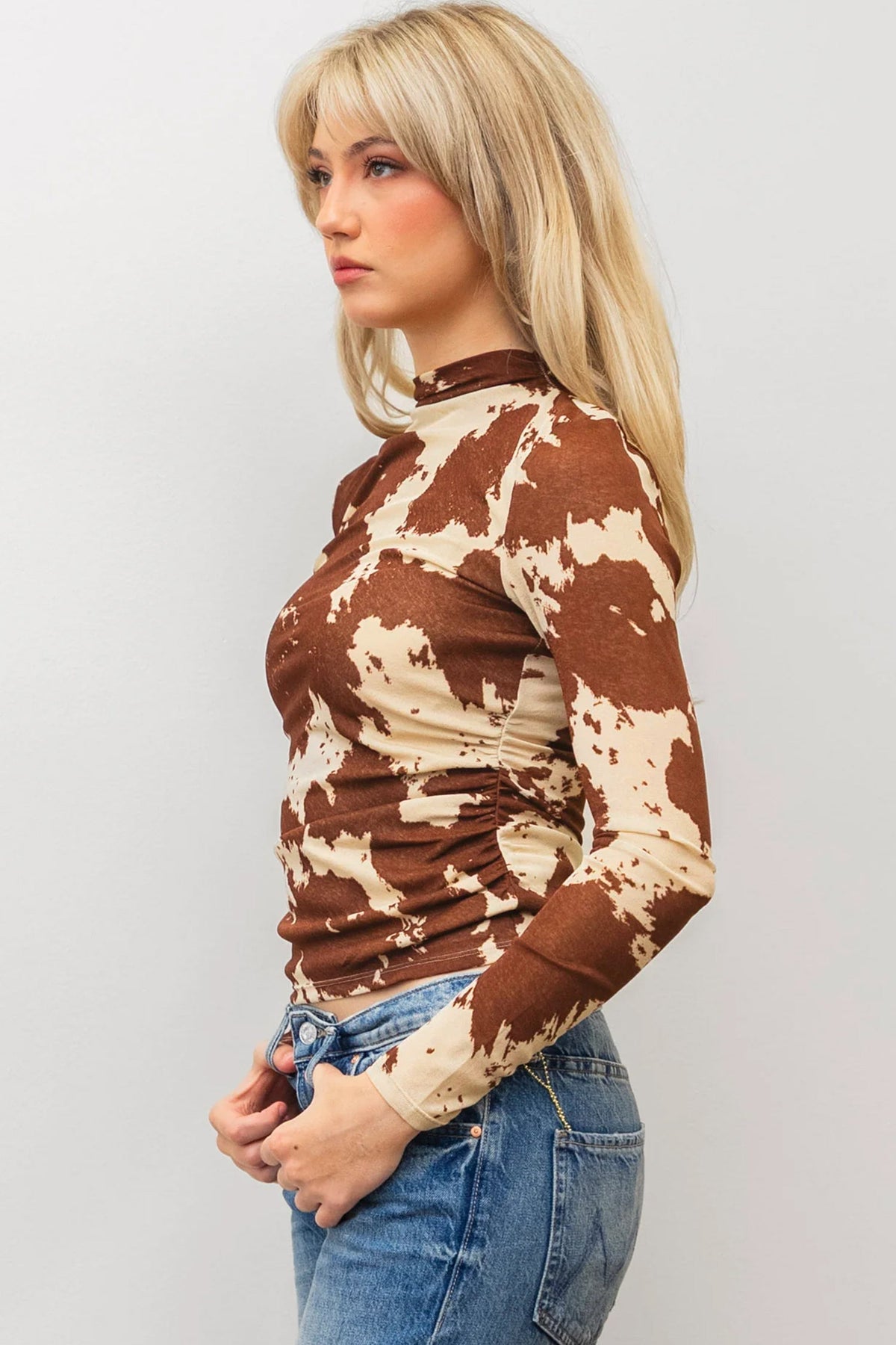 Brown Cow Sheath Long Sleeve