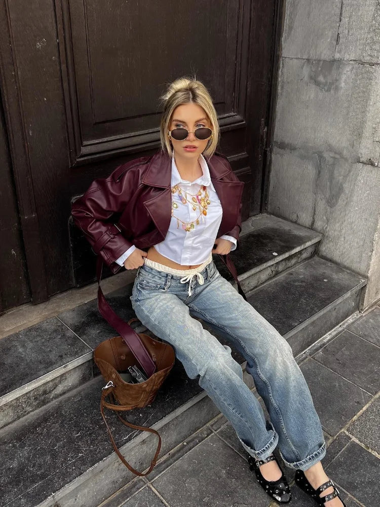 Odessa – Burgundy Trench Coat with Belt